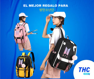 MOCHILA ESCOLAR BTS AMARILLO