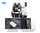 MOCHILA BTS COLOR BLANCO Y NEGRO