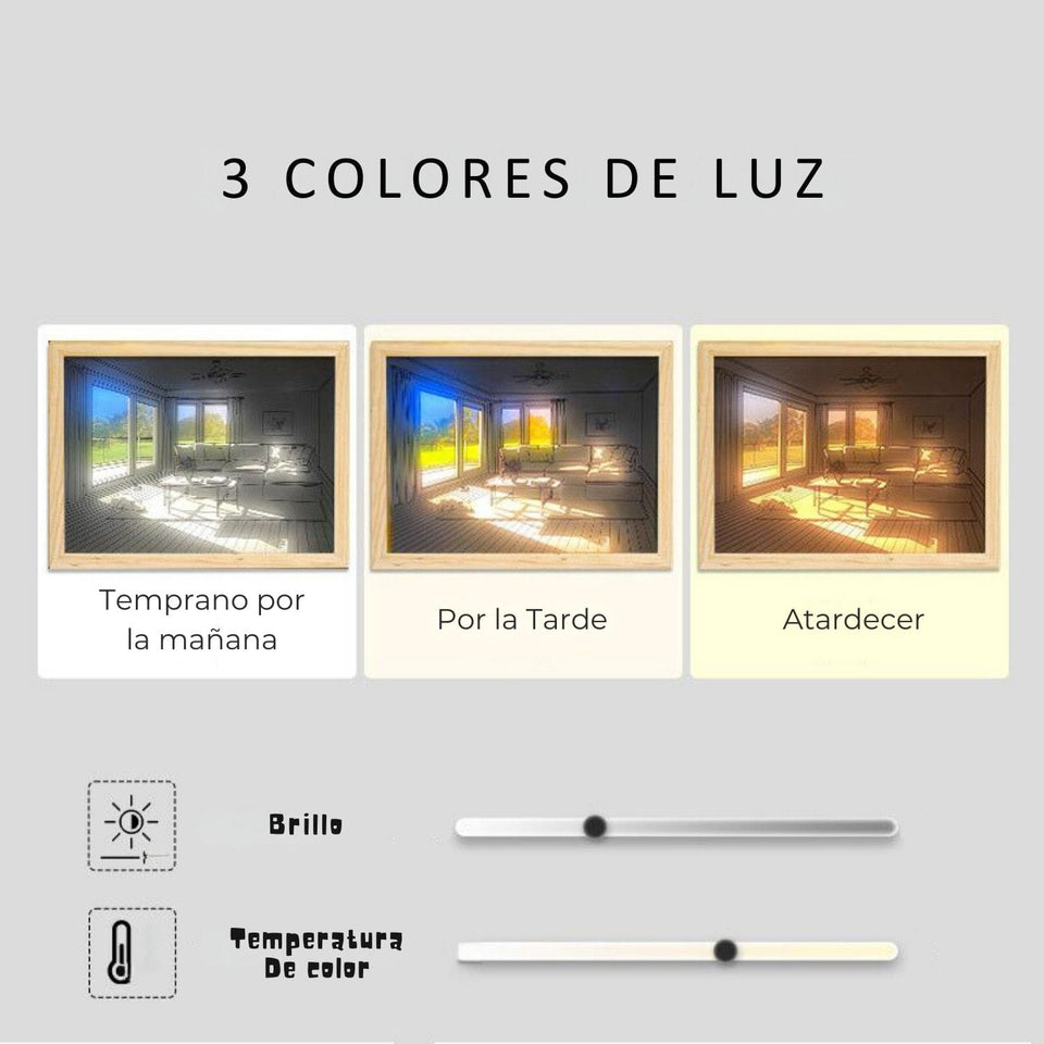 Lámpara Cuadro Decorativo Luminoso 3D